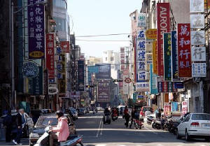 Een typisch Taiwanese straat