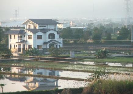 Het landschap in Taiwan - veel rijstvelden