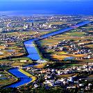 Een zigzag rivier - Dongshan river, provincie Ilan